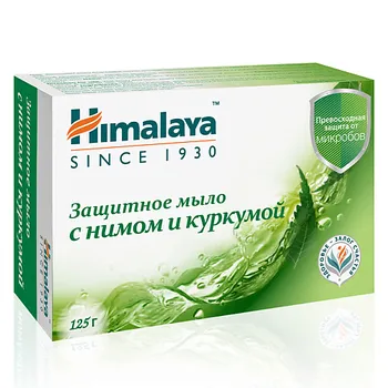 HIMALAYA SINCE 1930 Мыло антибактериальное защитное с нимом и куркумой NEEM &amp; TURMERIC PROTECTING SOAP