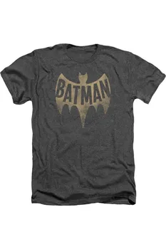 Футболка / футболка с логотипом Batman Classic Tv Vintage для взрослых Heather Gildan, цвет charcoal