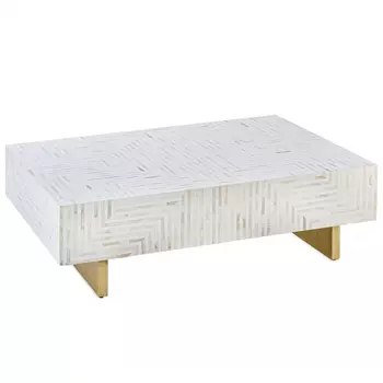 Журнальный стол Cream Indian Bone Inlay coffee table