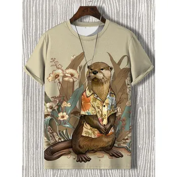 2025 Summer New Japanese Samurai Cat Pattern 3D Printed Short Sleeve Round Neck Casual Quick Drying S