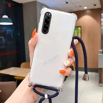Чехол для ZTE Nubia Z60S Pro Crossbody ожерелье ремешок прозрачный мягкий чехол для Nubia Z60S Pro Z60 ультра ударопрочный прозрачный чехол для телефона ZTE nubia Z60S Pro оранжевый