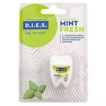 нить зубная D.I.E.S невощеная мятная 15м