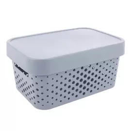 Коробка Curver infinity перфорированная с крышкой 4.5 л серая