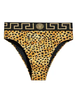 Плавки бикини с леопардовым принтом в греческом стиле VERSACE, коричневый