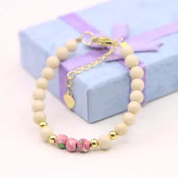 Charm Lovely Natural Stone Crystal Bracelet Baby Baptism Lobster Clasp Parts Yoga Christmas Wedding Girls Gift Jewelry Fashion 10cm-4inch