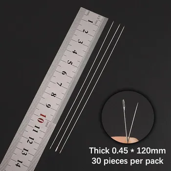 30 шт. металлические иглы для бисера для нарезания ниток тамбура, ювелирные изделия, браслет, ожерелье, булавки для изготовления шнура, инструменты, булавки, инструмент «сделай сам» 40*0.45mm