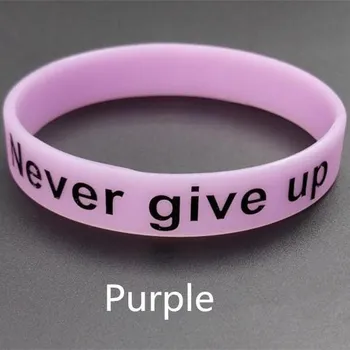 1 шт., браслет Never Give Up для мужчин и женщин, силиконовый браслет, светящийся в темноте резиновый ремешок, светящийся мотивационный спортивный браслет, браслет, аксессуары Adult size 202 x 12 x 2mm жёлтый