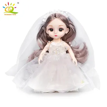 Свадебное платье BJD 13, 15 см, 1/12, подвижная шарнирная кукла, обнаженное тело телесного цвета с одеждой, модные игрушки для детей, девочек 1 15cm