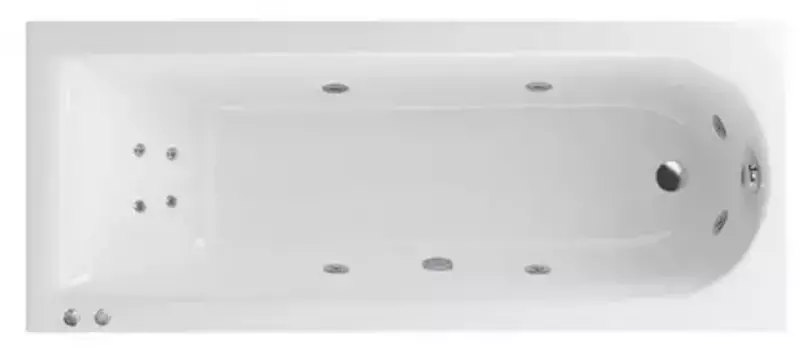 Гидромассажная ванна акриловая «Actima» Aurum Slim 180/80 Hydro+ с каркасом с сифоном белая/хром