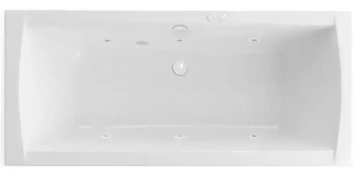 Гидромассажная ванна акриловая «Excellent» Aquaria Lux Slim 180/80 Soft с каркасом с сифоном белая
