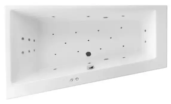 Гидромассажная ванна акриловая «Excellent» Sfera Slim 170/100 Ultra с каркасом с сифоном белая/хром левая