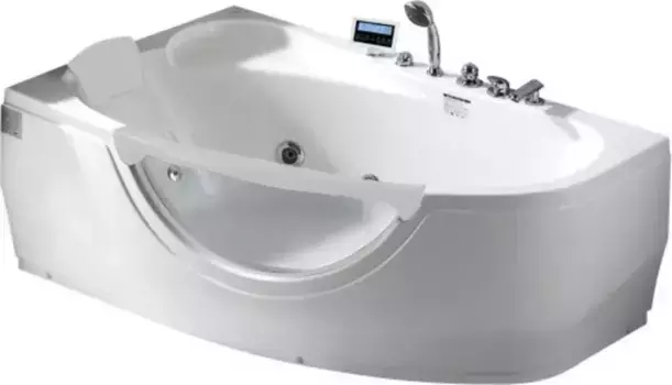 Гидромассажная ванна акриловая «Gemy» G9046 II K 171/99 с каркасом с сифоном белая левая