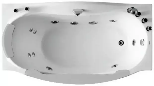 Гидромассажная ванна акриловая «Gemy» G9072 B 171/92 с каркасом с сифоном белая правая