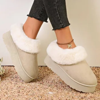 Snow Boots for Women Autumn and Winter Thick Soled Korean Cotton Boots Thickened and Stylish with One Foot Cotton Boots for Warmth 36 чёрный