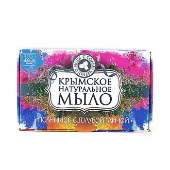 КРЫМСКАЯ ЛИНИЯ Крымское натуральное мыло с солью Черного моря "Полынное с голубой глиной"