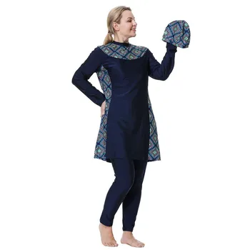 3XL-8XL плюс размер женский мусульманский купальник мусульманка полное покрытие женский купальный костюм высокоэластичный консервативный комплект из 3 предметов пляжная одежда 3XL чёрный