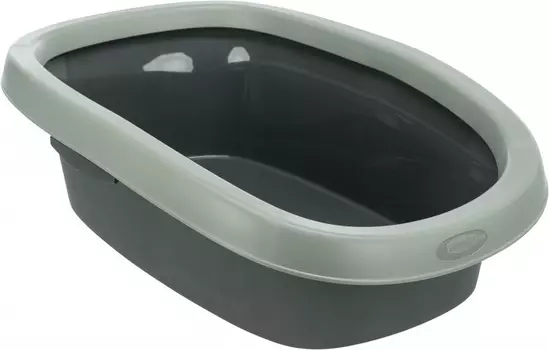 Trixie туалет для кошки, Be Eco Carlo, с бортиком, антрацитовый/серо-зеленый (450 г)