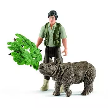 Schleich Набор "Рейнджер и индийский носорог"
