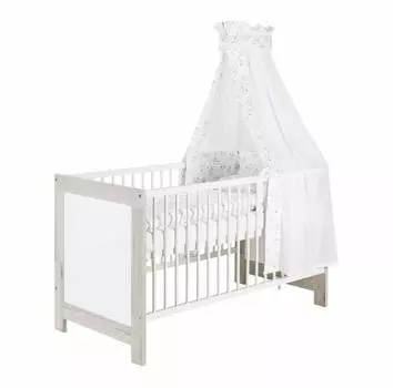 Schardt Детская кровать-трансформер Nordic Halifax, 70x140 см, белая/натуральное дерево