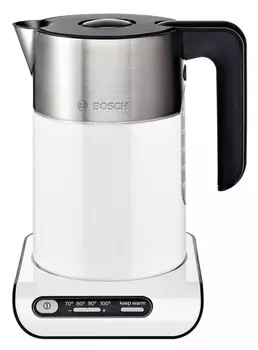 Чайник электрический Bosch TWK8611P 1.5л. 2400Вт белый/серебристый (корпус: нержавеющая сталь)