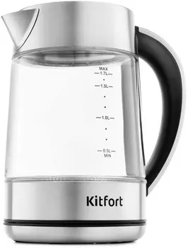 Чайник электрический Kitfort KT-690 1.7л. 2200Вт прозрачный (корпус: стекло)