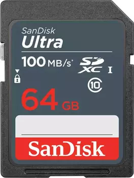 Флеш карта SDHC 64Gb Class10 Sandisk SDSDUNR-064G-GN3IN Ultra