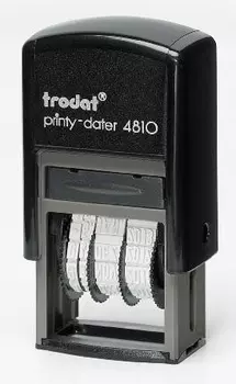 Датер Trodat 4810 PRINTY пластик корп.:черный автоматический 1стр. мес.:буквенное оттис.:синий шир.:20мм выс.:4мм