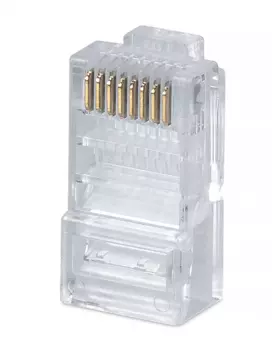 Cabeus 8P8C Коннектор RJ-45 под витую пару, категория 5e, универсальный, для проводников с толщ. по изол. до 1,05 мм (8P8C)