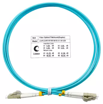 Cabeus FOP-50-LC-LC-1.5m Шнур оптический duplex LC-LC 50/125 mm OM3 1,5м LSZH (FOP-50-LC-LC-1,5m)