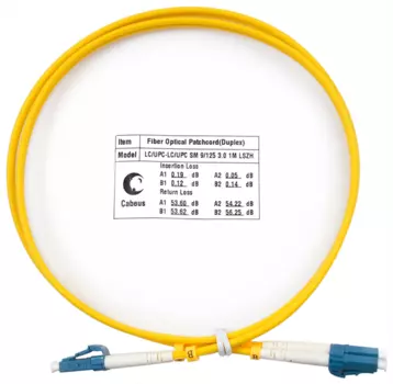 Cabeus FOP(d)-9-LC-LC-1m Шнур оптический duplex LC-LC 9/125 sm 1м LSZH (FOP(d)-9-LC-LC-1m)