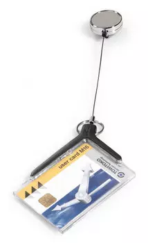 Держатель для пропуска Durable 8307-58 CARD HOLDER DELUXE PRO 54х85мм серый (упак.:10шт)