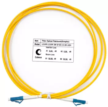 Cabeus FOP(s)-9-LC-LC-2m Шнур оптический simplex LC-LC 9/125 sm 2м LSZH (FOP(s)-9-LC-LC-2m)