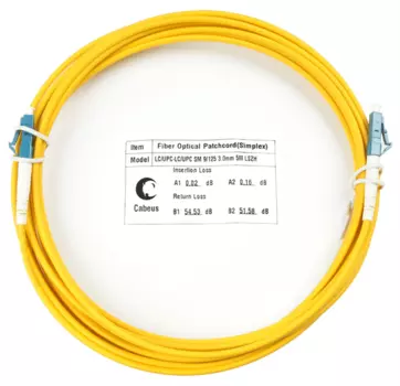 Cabeus FOP(s)-9-LC-LC-5m Шнур оптический simplex LC-LC 9/125 sm 5м LSZH (FOP(s)-9-LC-LC-5m)