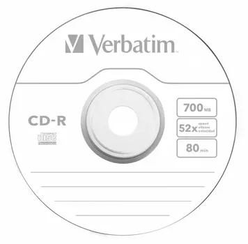 Диск CD-R Verbatim 700Mb 52x Slim case (10шт) (43415)