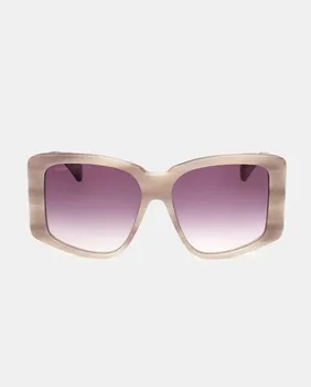 Солнцезащитные очки из закругленного ацетата Max Mara, бежевый