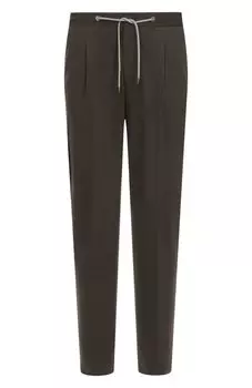 Брюки из шерсти и хлопка Corneliani