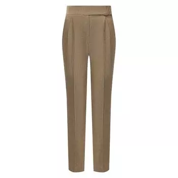 Брюки из шерсти и льна Brunello Cucinelli