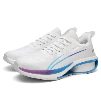 Кроссовки для бега Marathon Air Cushion для мужчин, дышащие, легкие, женские, удобные, спортивные, нескользящие, с углеродной пластиной 35 чёрный