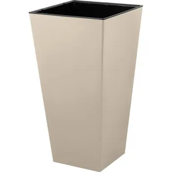 Горшок цветочный Ingreen London Cube 25x25x47 см v19.4 л пластик калифорнийский миндаль