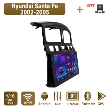 Android Carplay автомобильное радио для Hyundai Santa Fe 2002-2005 мультимедийный проигрыватель головное устройство стерео GPS навигация BT WIFI 2+32 ГБ 1+16GB
