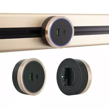 Трековая розетка USB+Type-C с подсветкой Arte Milano Am-track-sockets 380066TS LED/USB-Type-C Gold