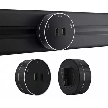 Трековая розетка USBx2 Arte Milano Am-track-sockets 380011TS/USBx2 Black
