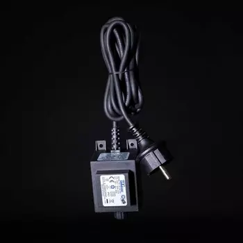 Трансформатор 20W для Силиконовых Нитей 24В, до LED, Провод Черный Каучук, IP65 Laitcom Cиликона 24В EA20-400L