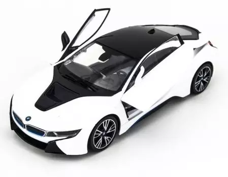 Машина на радиоуправлении BMW i8, вручную открывающиеся двери, цвет белый, 1:14