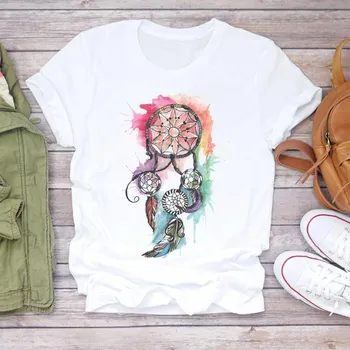 Dreamcatcher Dreamcatcher Crewneck свободная модная белая футболка женская футболка с короткими рукавами топы футболка большого размера футболка S