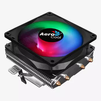 Кулер для процессора Aerocool Air Frost 4 для Socket 775/115x/1200/AM2/AM2+/AM3/AM3+/FM1/AM4/FM2/FM2+, 90 мм, 1800rpm, 25.7 дБА, 125 Вт, 3-pin, Al+Cu, RGB (4710562750201)
