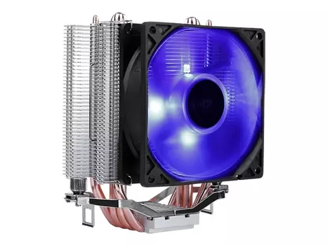 Кулер для процессора Aerocool Verkho 4 Lite для Socket 775/115x/1200/1356/1366/2066/AM2/AM2+/AM3/AM3+/FM1/AM4/FM2/FM2+, 90 мм, 2000rpm, 125 Вт, 4-pin PWM, Al, Blue LED
