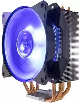 Кулер для процессора COOLERMASTER MasterAir MA410P для Socket/115x/1200/1356/1366/2011/2011-3/2066/AM2/AM2+/AM3/AM3+/FM1/AM4/FM2/FM2+, 120 мм, 2000rpm, 30 дБА, 150 Вт, 4-pin PWM, Al+Cu, RGB (MAP-T4PN-220PC-R1)