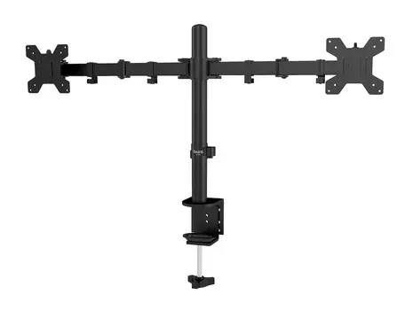 Кронштейн настольный для TV/монитора BURO M052, 17"-27", 2 монитора, VESA 75x75мм-100x100мм, портрет-альбом, до 8 кг, черный