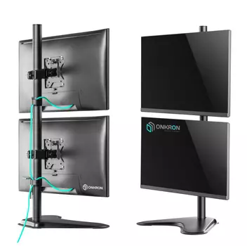 Кронштейн настольный для TV/монитора ONKRON D208FS, 13"-32", 2 монитора, портрет-альбом, до 8 кг, черный